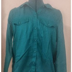 HURLEY CAT'S EYE AQUA BLOUSE